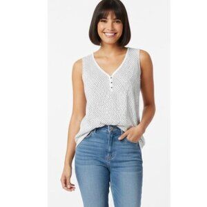 Reitmans plus size 3x white and black pattern stretch sleeveless blouse …